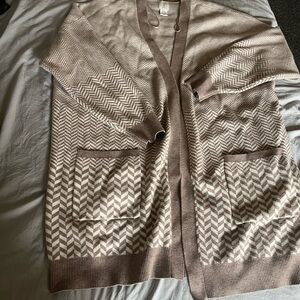 Brown and Cream Chevron Cardigan
